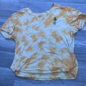 yellow and white tie die shirt